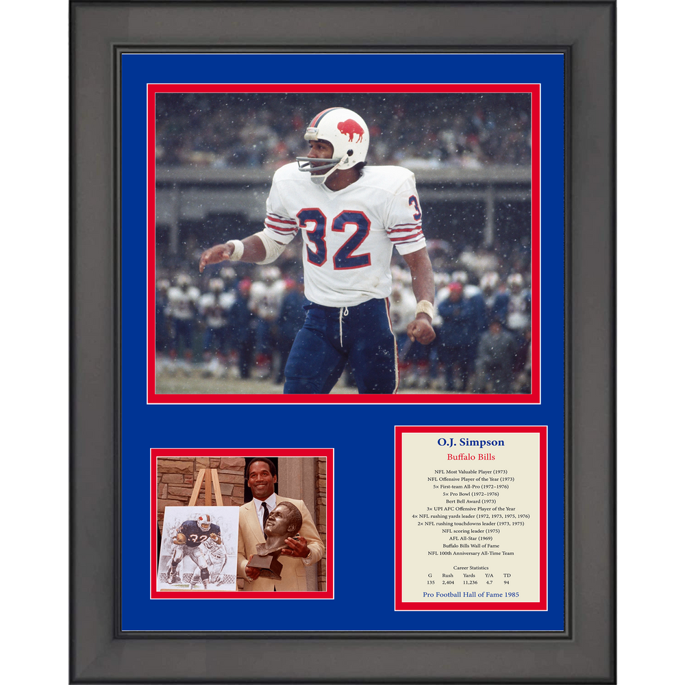 Framed O.J OJ Simpson Hall of Fame Buffalo Bills Football 11"x14" Three Photo Collage (ONLINE ORDER ONLY)