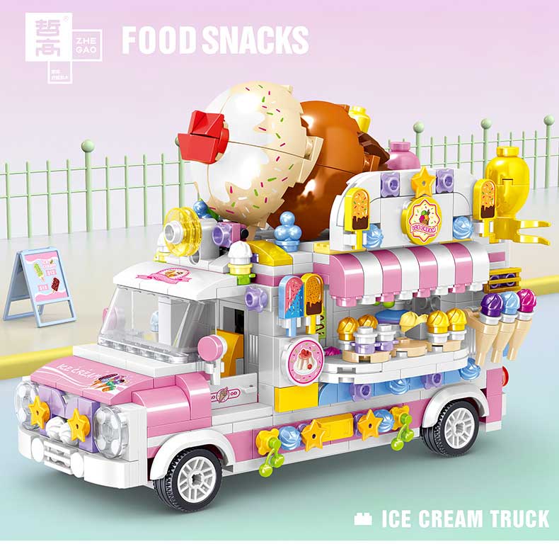 Ice Cream Truck Building Block toys Minifigures Food Trucks Fun for All over 500 Pieces (ONLINE ORDER ONLY)