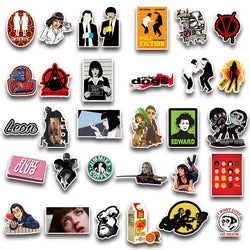 100 Classic Movie Graffiti Stickers Pulp Fiction Godfather and Other Best Selling Notebook Luggage Guitar Stickers (ONLINE ORDER ONLY)