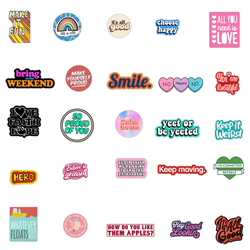 50 Sheets Inspirational Ins English Phrase Graffiti Stickers Luggage Electric Motorcycle Helmet Notebook Waterproof Stickers (Online Order Only)