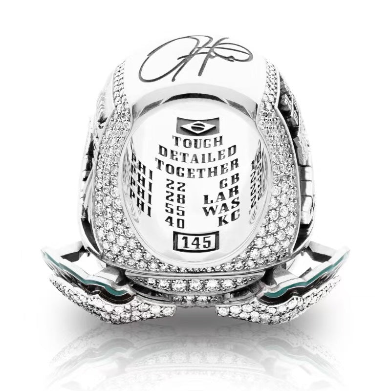 Philadelphia Eagles Super Bowl LIX Rings #1 Hurts MVP Edition with Wings Pop Out