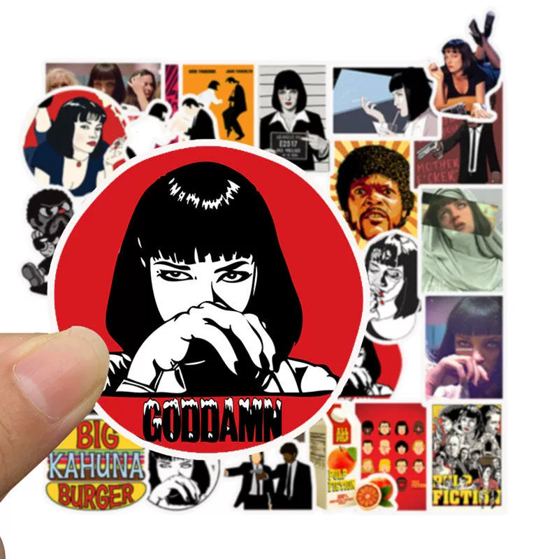 100 Classic Movie Graffiti Stickers Pulp Fiction Godfather and Other Best Selling Notebook Luggage Guitar Stickers (ONLINE ORDER ONLY)