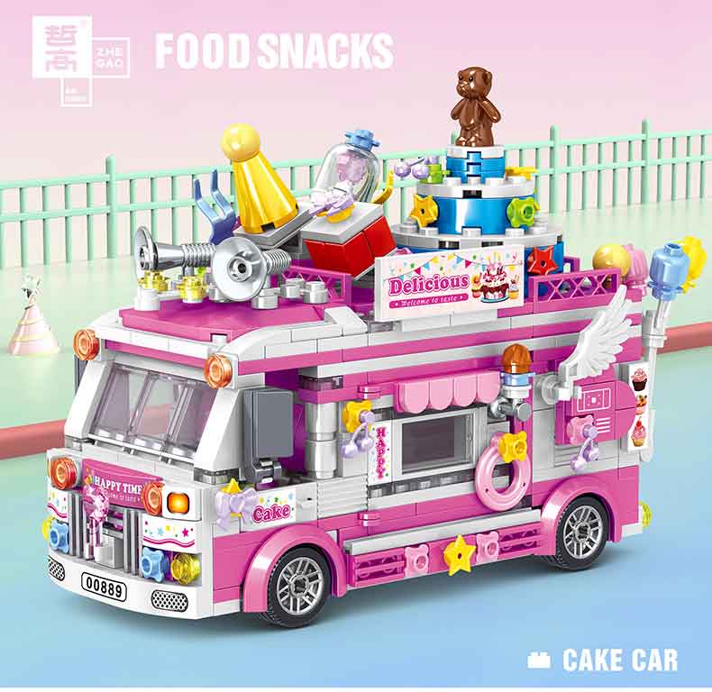 Cake Car Building Block toys Minifigures Food Trucks Fun for All over 500 Pieces (ONLINE ORDER ONLY)