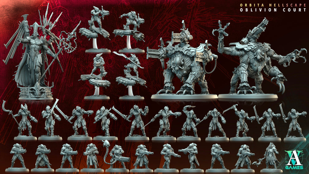 3D Printed Archvillain Games Panic Engine Orbita Hellscape Oblivion Court 28 32mm D&D (Online Only)