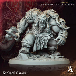3D Printed Archvillain Games Kor'garal Gorogg Orc Legacy Wrath of the Grimskorn 28 32mm D&D (Online Only)