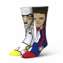 Back to the Future "Doc & Marty" Men's 360 Knit Mix-Match Socks (Size 6-13) (ONLINE ORDER ONLY)