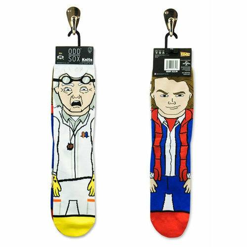 Back to the Future "Doc & Marty" Men's 360 Knit Mix-Match Socks (Size 6-13) (ONLINE ORDER ONLY)