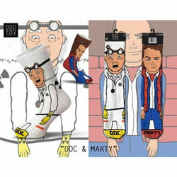 Back to the Future "Doc & Marty" Men's 360 Knit Mix-Match Socks (Size 6-13) (ONLINE ORDER ONLY)