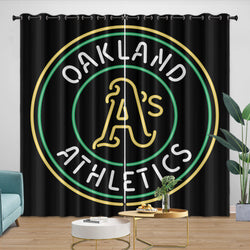 Oakland Athletics Curtains Blackout Window Drapes Room Decoration (Online Order Only)