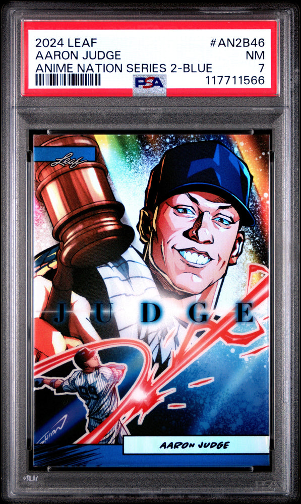 Graded 2024 Leaf Aaron Judge #AN2B46 Anime Nation Series 2 Blue /75 Baseball Card PSA 7 Near Mint (ONLINE ORDER ONLY)