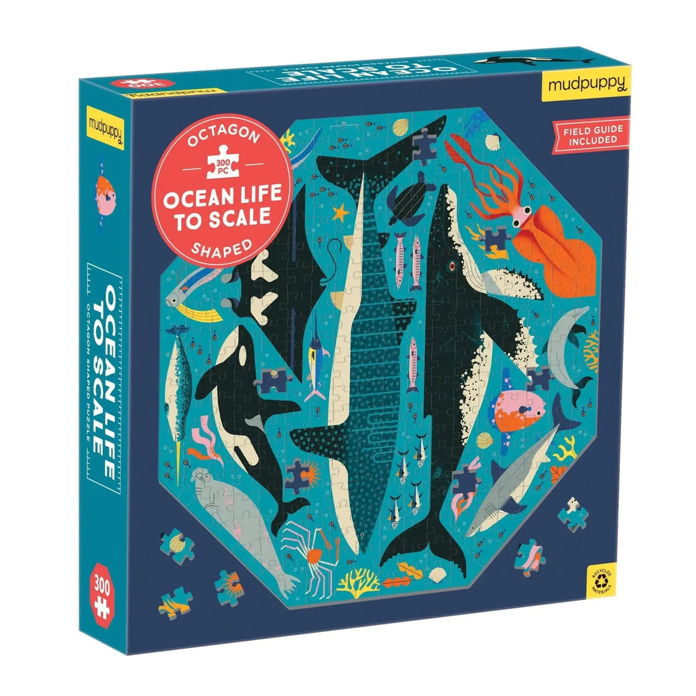 Ocean Life to Scale 300 Piece Octagon Jigsaw Puzzle Mudpuppy (ONLINE ORDER ONLY)