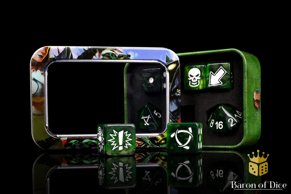 Warp Green - Bloody Football Dice (Set of 7)