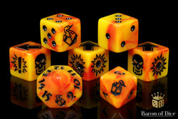 Orange Fire - Bloody Football Dice (Set of 7) (ONLINE ORDER ONLY)