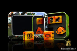 Orange Fire - Bloody Football Dice (Set of 7) (ONLINE ORDER ONLY)