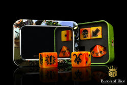 Orange Fire - Bloody Football Dice (Set of 7) (ONLINE ORDER ONLY)
