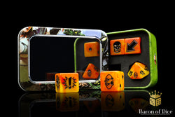 Orange Fire - Bloody Football Dice (Set of 7) (ONLINE ORDER ONLY)