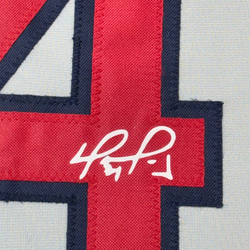 Framed Facsimile Autographed David Ortiz 35x39 Boston Grey Reprint Laser Auto Baseball Jersey (ONLINE ORDER ONLY)