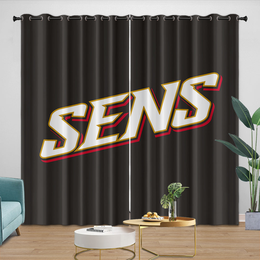 Ottawa Senators Curtains Blackout Window Drapes Room Decoration (Online Order Only)