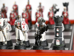 Chess Set - Resin on Cherry Stained Chest - Crusade IV (ONLINE ORDER ONLY)