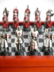 Chess Set - Resin on Cherry Stained Chest - Crusade IV (ONLINE ORDER ONLY)