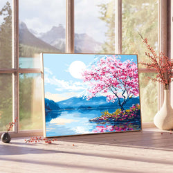 Moonlit Sakura Lake - Paint By Numbers Kit (ONLINE ORDER ONLY)