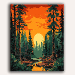 Sunset in Valley - Paint By Numbers Kit (ONLINE ORDER ONLY)