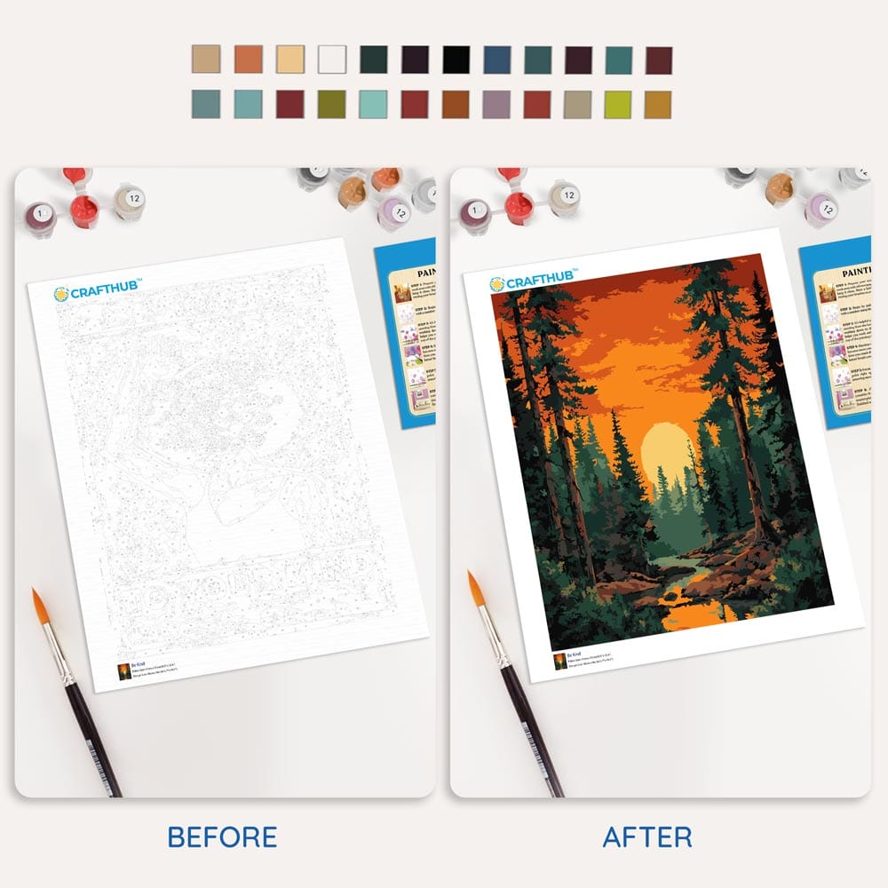 Sunset in Valley - Paint By Numbers Kit (ONLINE ORDER ONLY)