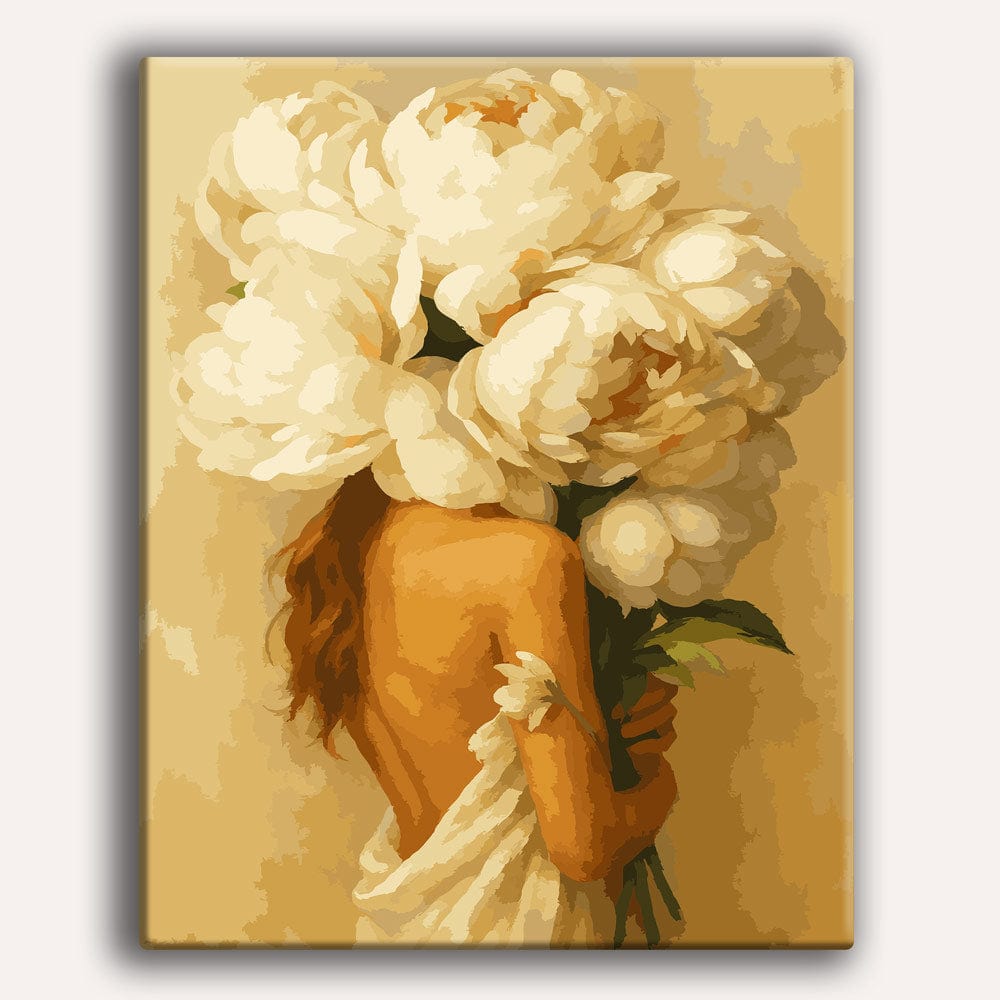 White Peonies Love - Paint By Numbers Kit (ONLINE ORDER ONLY)