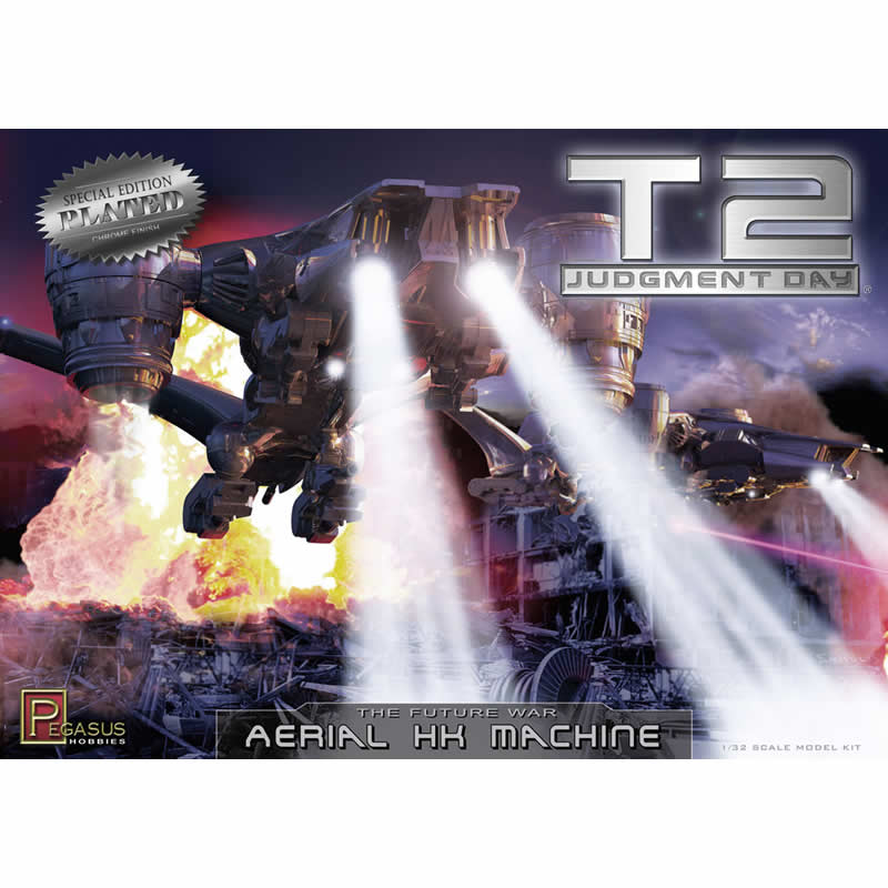 PEG9216 Terminator 2 Aerial Hunter Chrome Finish 1/32 Scale Plastic Model (ONLINE ORDER ONLY)