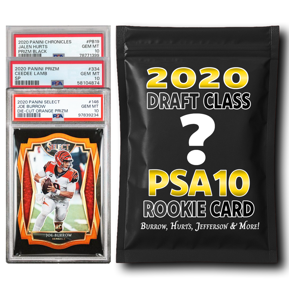 PSA 10 Graded 2020 NFL Rookie Card Mystery Pack (Burrow, Hurts, Jefferson, Lamb & More!)