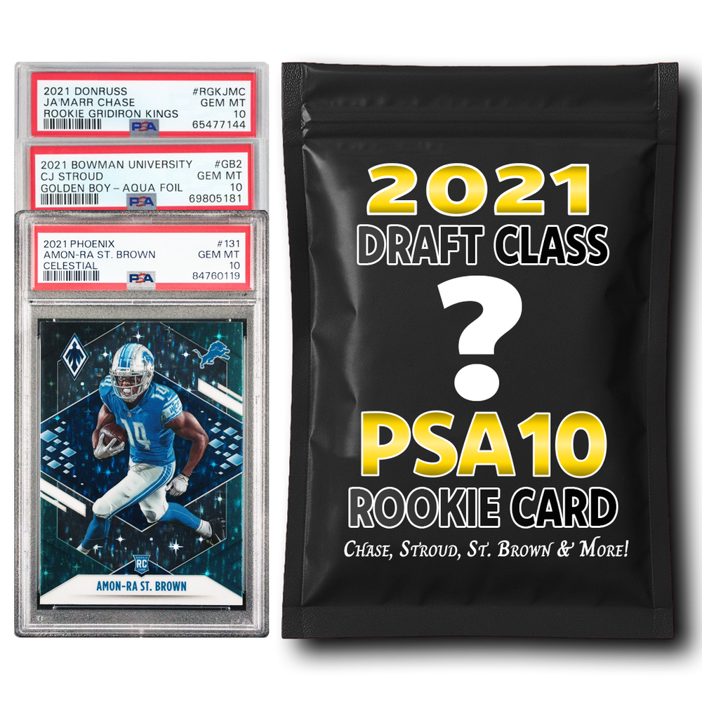 PSA 10 Graded 2021 NFL Rookie Card Mystery Pack (Chase, St. Brown, Parsons & More!)