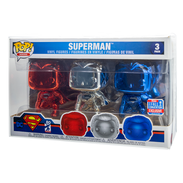 Superman: Justice League Chrome 3-Pack PopShield WHOLESALE (ONLINE ORDER ONLY)