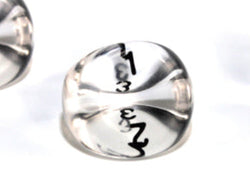 Translucent Polyhedral Clear/black d3 | PT0301 | 3-Sided Dice (sold per die)