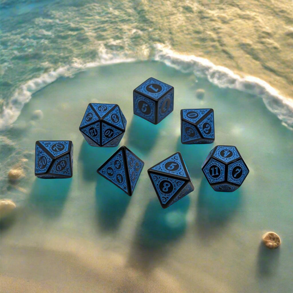 Enchanted Seas - 7 Piece DnD Dice Set | Acrylic RPG Gaming Dice (ONLINE ORDER ONLY)