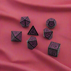 Magic Flame - Purple - 7 Piece DnD Dice Set | Acrylic RPG Gaming Dice