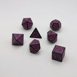 Magic Flame - Purple - 7 Piece DnD Dice Set | Acrylic RPG Gaming Dice