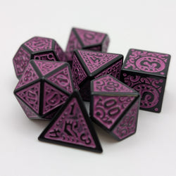 Magic Flame - Purple - 7 Piece DnD Dice Set | Acrylic RPG Gaming Dice