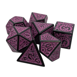 Magic Flame - Purple - 7 Piece DnD Dice Set | Acrylic RPG Gaming Dice