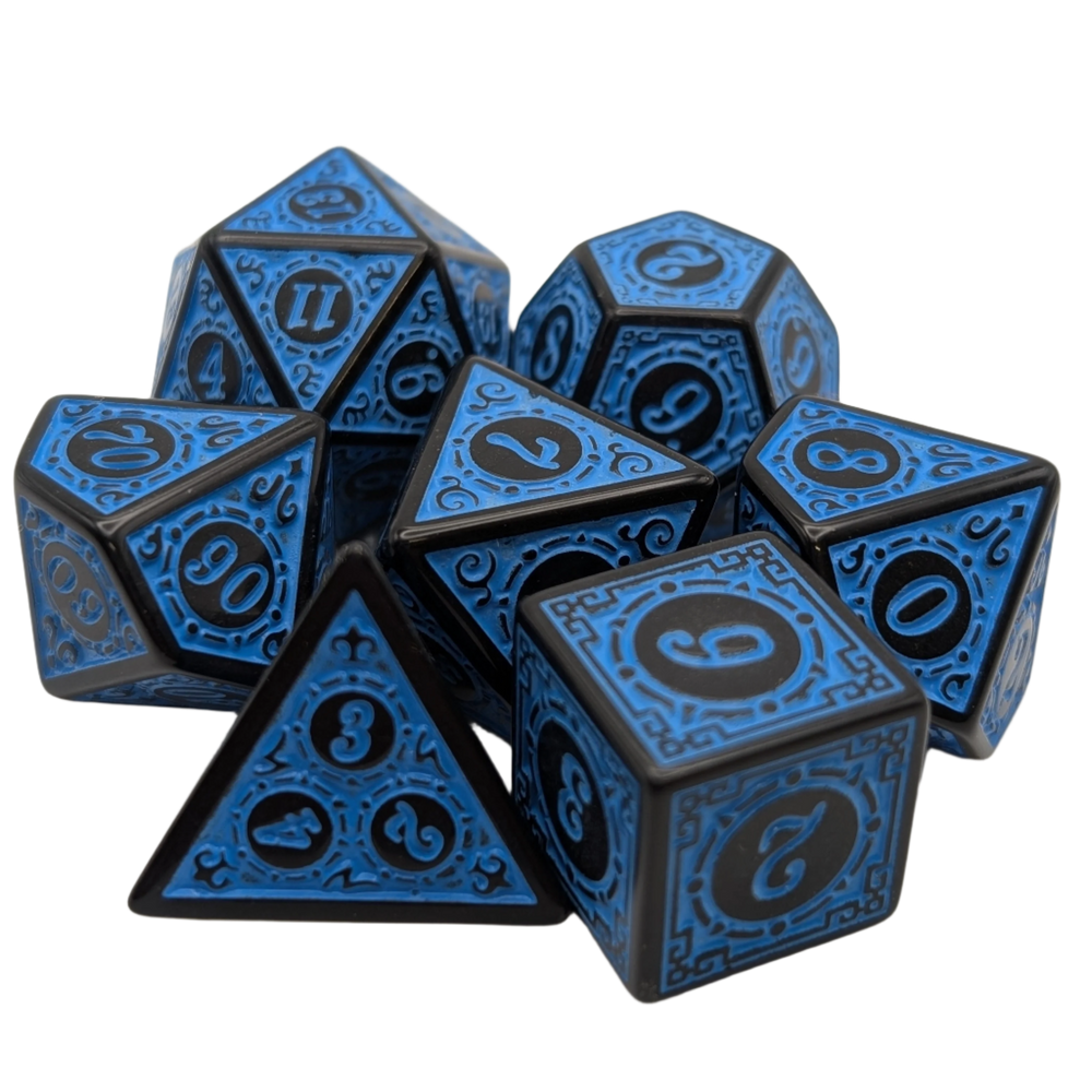 Enchanted Seas - 7 Piece DnD Dice Set | Acrylic RPG Gaming Dice (ONLINE ORDER ONLY)