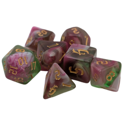 Superbloom - 7 Piece DnD Dice Set | Acrylic RPG Gaming Dice
