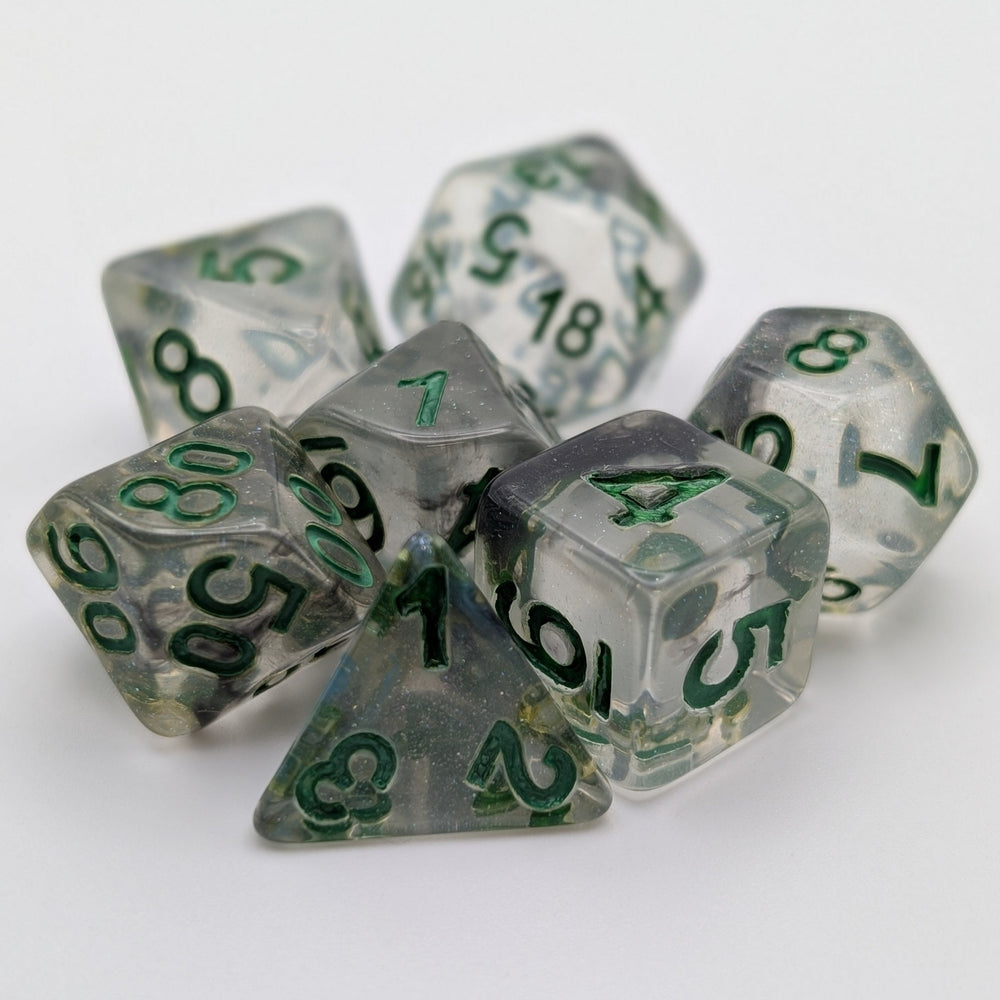 Shining Stars - 7 Piece DnD Dice Set | Acrylic RPG Gaming Dice (ONLINE ORDER ONLY)
