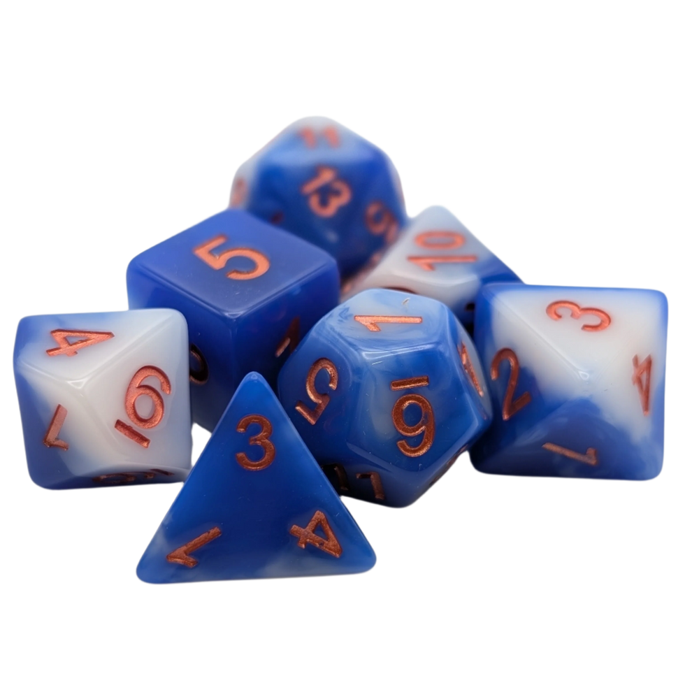 Sea and Sky- 7 Piece DnD Dice Set | Acrylic RPG Gaming Dice (ONLINE ORDER ONLY)