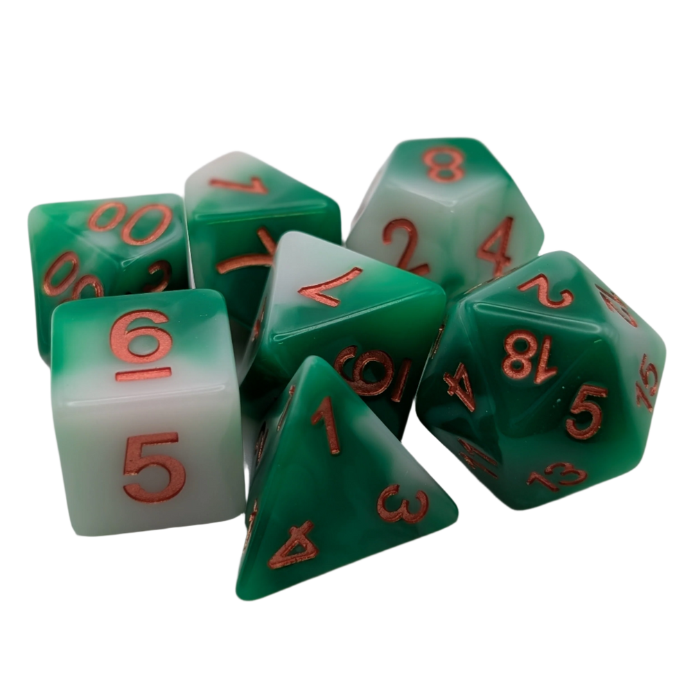 Pine Needles - 7 Piece DnD Dice Set | Acrylic RPG Gaming Dice (ONLINE ORDER ONLY)