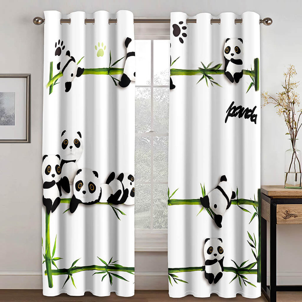 Panda Curtains Blackout Window Treatments Drapes for Room Decoration (Online Order Only)