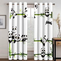 Panda Curtains Blackout Window Treatments Drapes for Room Decoration (Online Order Only)