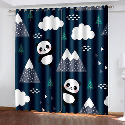Panda Curtains Blackout Window Treatments Drapes for Room Decoration (Online Order Only)