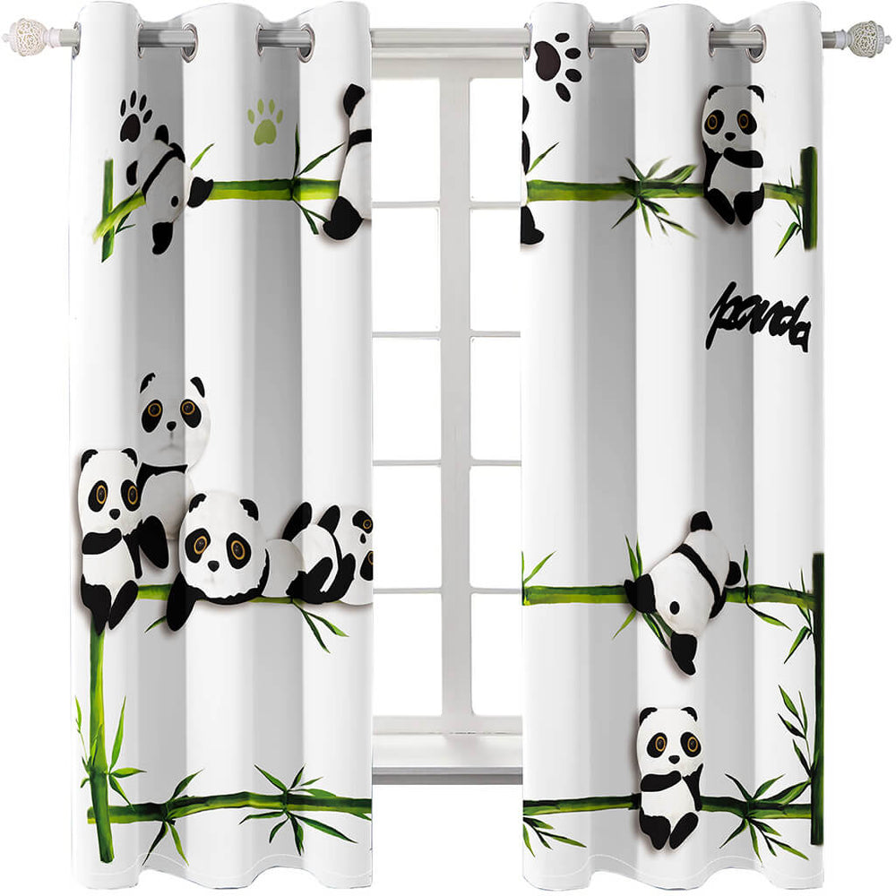 Panda Curtains Blackout Window Treatments Drapes for Room Decoration (Online Order Only)