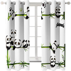 Panda Curtains Blackout Window Treatments Drapes for Room Decoration (Online Order Only)