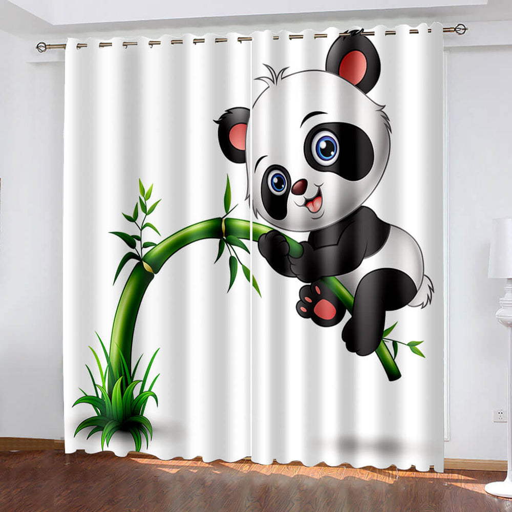 Panda Curtains Blackout Window Treatments Drapes for Room Decoration (Online Order Only)