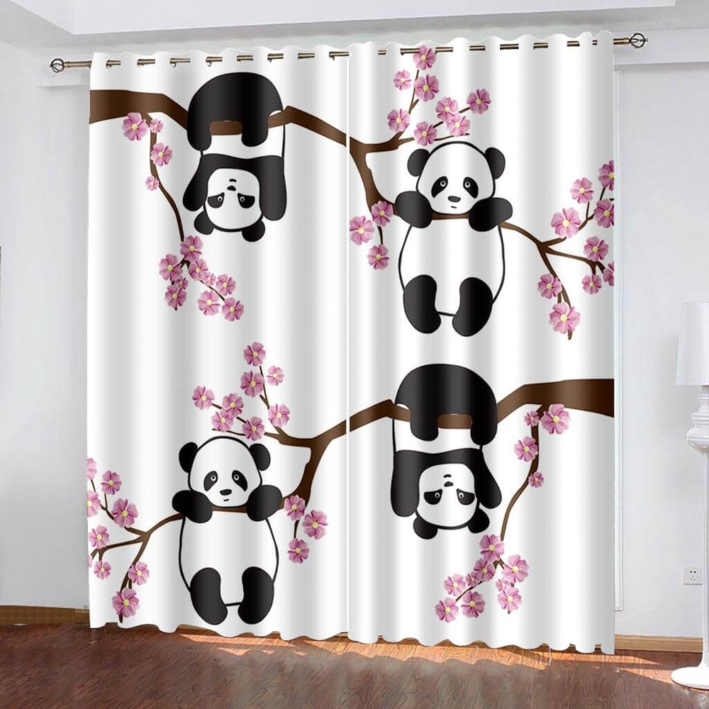 Panda Curtains Blackout Window Treatments Drapes for Room Decoration (Online Order Only)